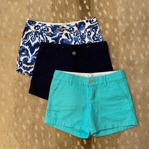 3 Pairs Lilly Pulitzer Callahan Shorts Size 2 EUC!
